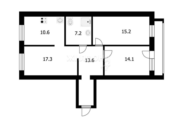 
   Продам 3-комнатную, 80.71 м², Богдана Хмельницкого ул, 43

. Фото 2.