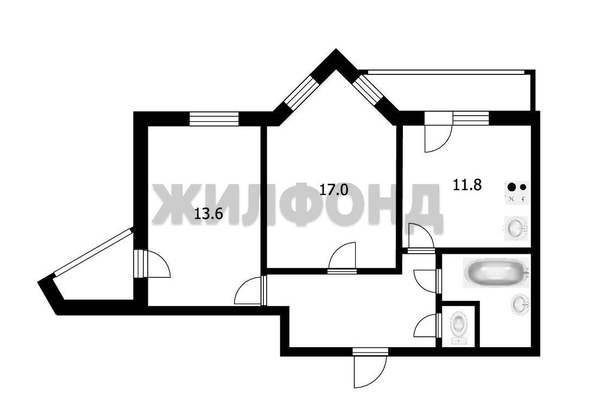 
  Продается 2-комн. квартира, 58.3 м², Ботанический пер, д. 2
. Фото 9.