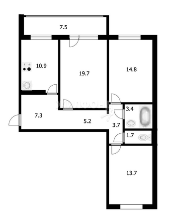 
   Продам 3-комнатную, 80.2 м², Андрея Крячкова ул, 17

. Фото 7.