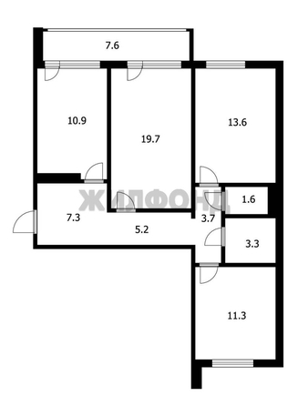 
   Продам 3-комнатную, 80.4 м², Урожайный пер, 29/1

. Фото 13.