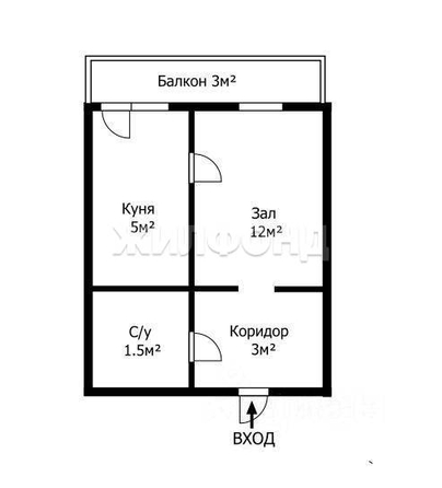 
   Продам 1-комнатную, 17 м², Светлый пер, 40а

. Фото 8.