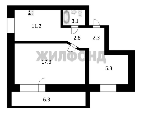
   Продам 1-комнатную, 48.3 м², Учебная ул, 7

. Фото 11.