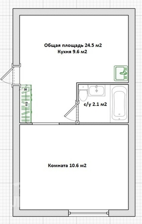 
  Продается 1-комн. квартира, 24.5 м², Фрунзе пр-кт, д. 174
. Фото 5.