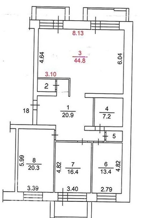 
  Сдается  квартира, 125.8 м², Ленина пр-кт, д. 133
. Фото 12.