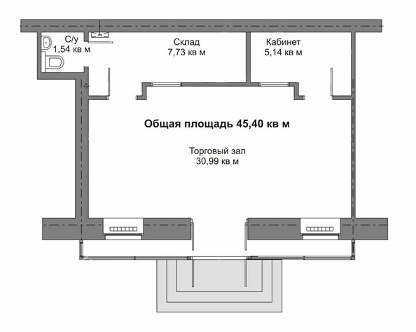 
  Сдается универсальное помещение, 45.4 м², Кирова пр-кт, д. 55
. Фото 8.