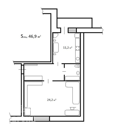 
  Продается 1-комн. квартира, 46.9 м², Андрея Крячкова ул
. Фото 18.