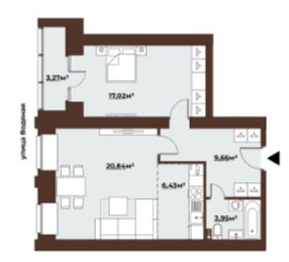 
  Продается студия, 59.55 м², ЖК Заозёрный Deluxe
. Фото 1.