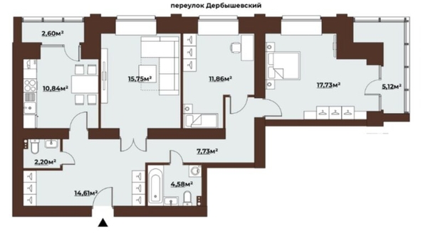 
  Продается 3-комн. квартира, 89.16 м², ЖК Заозёрный Deluxe
. Фото 1.