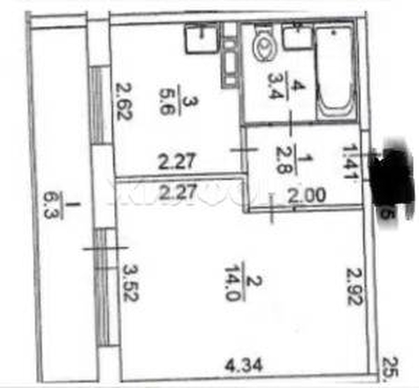 
  Продается 1-комн. квартира, 25.4 м², Урожайный пер, д. 28в
. Фото 22.