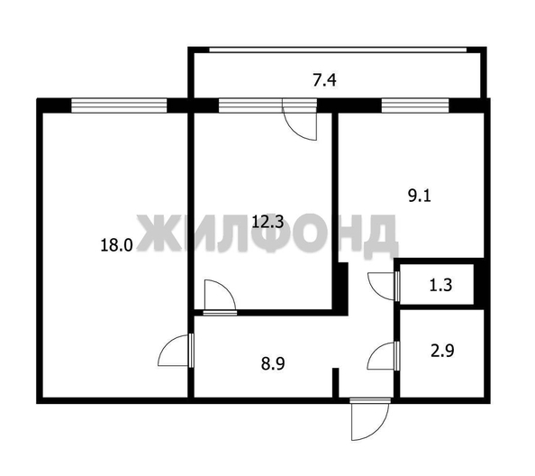 
  Продается 2-комн. квартира, 57 м², Трудовая ул, д. 22/1
. Фото 12.