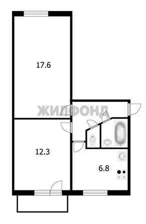 
  Продается 2-комн. квартира, 43.8 м², Олега Кошевого ул, д. 73
. Фото 1.