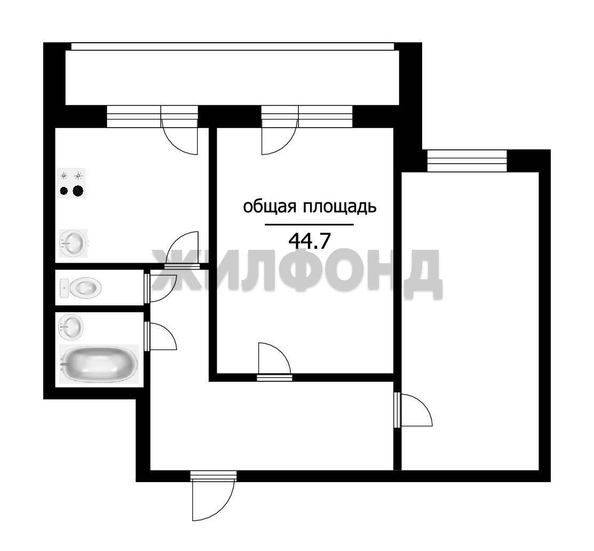 
  Продается 2-комн. квартира, 44.7 м², Кулева ул, д. 3
. Фото 13.