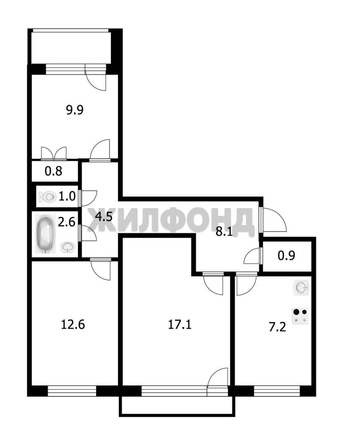 
  Продается 3-комн. квартира, 67.4 м², Елизаровых ул, д. 4
. Фото 7.