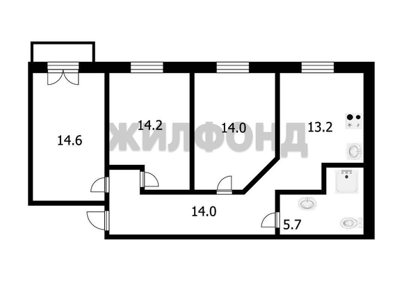 
  Продается 3-комн. квартира, 75.7 м², Кирова пр-кт, д. 37
. Фото 5.
