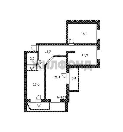 
  Продается 3-комн. квартира, 71.9 м², Никитина ул, д. 20
. Фото 17.