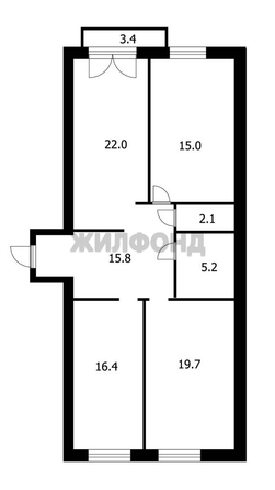 
  Продается 3-комн. квартира 96.4 м². Фото 19.