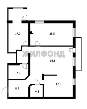 
  Продается 3-комн. квартира 124.3 м². Фото 35.
