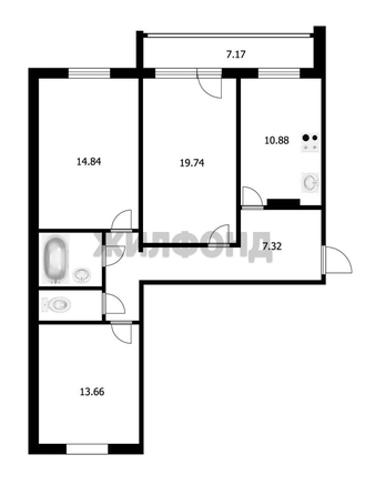 
  Продается 3-комн. квартира 83 м², в ЖК Радонежский, Береговая дом 5. Фото 17.