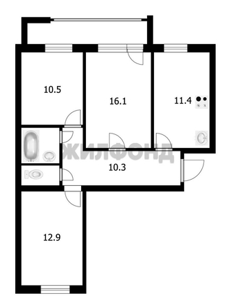 
  Продается 3-комн. квартира 65 м². Фото 15.