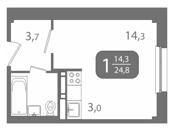 
  Продается апартамент 24.9 м². Фото 11.