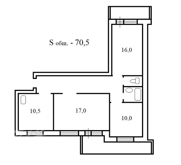 
  Продается 3-комн. квартира 74.4 м². Фото 2.