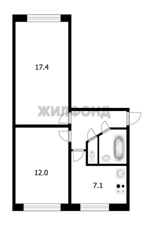 
  Продается 2-комн. квартира 43.4 м². Фото 19.