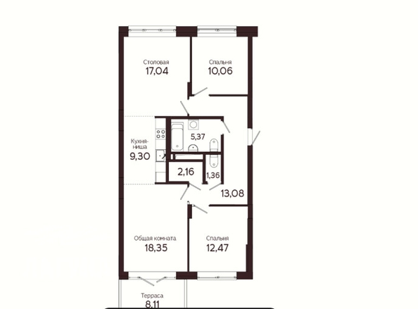 
  Продается 4-комн. квартира 95 м², в ЖК На Комсомольском, дом 48. Фото 1.
