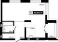 Платина: Планировка Студия 52,87, 52,88 м²