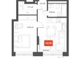 ЩА: Планировка 1-комн 43,05 м²