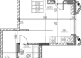 Чернышевский, корп 3.3: Планировка Студия 34,58, 34,63 м²