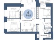 Портовый. Речной квартал, к 6: Планировка 4-комн 94,8 м²