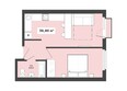 Французский квартал: Планировка 2-комнатной квартиры 38,90 кв.м