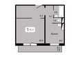 Калина, дом 2, строение 1: Планировка 1-комн 42,2 м²