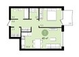 Никитина, дом 1: Планировка 1-комнатной квартиры 54,4 кв.м
