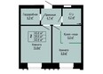 Бердские кварталы, дом 3.3: Планировка 2-комн 43,8 м²