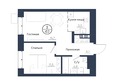Чижи, 2 очередь (корпус 4): Планировка 2-комн 42,2 м²