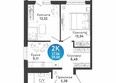 Семейный квартал, дом 4: Планировка 2-комн 59 - 61,6 м²