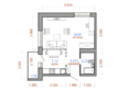 Радужный мкр, дом 8-10: Планировка 1-комн 39,27 м²