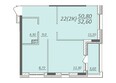 Кузьминки, дом 3: Планировка 2-комнатной квартиры 52,6 кв.м