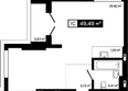 Платина: Планировка Студия 45,95 м²