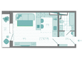КБС. Берег, дом 7 строение 1: Планировка 1-комн 34,2 м²