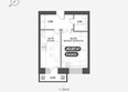 ОКТА, дом 2: Планировка 1-комн 40,87 м²