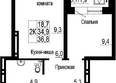 Подзолкова, дом 19: Планировка 2-комн 36,8 - 38,8 м²