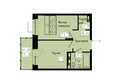 Зеленые кварталы, 4 очередь: Планировка 1-комн 33,5 м²