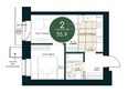 Калина Долина, дом 4: Планировка 2-комн 35,9 м²