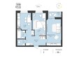RETROcity 2.0: Планировка 2-комн 58 м²