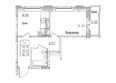 На Покатной, дом 2: Планировка 1-комн 35,3, 36,78 м²