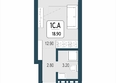 Первый, сек 1-3: Планировка Студия 18,9 м²