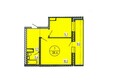 Ангара-2: Планировка однокомнатной квартиры 38,4 кв.м