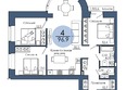 Портовый. Речной квартал, к 6: Планировка 4-комн 96,9 м²